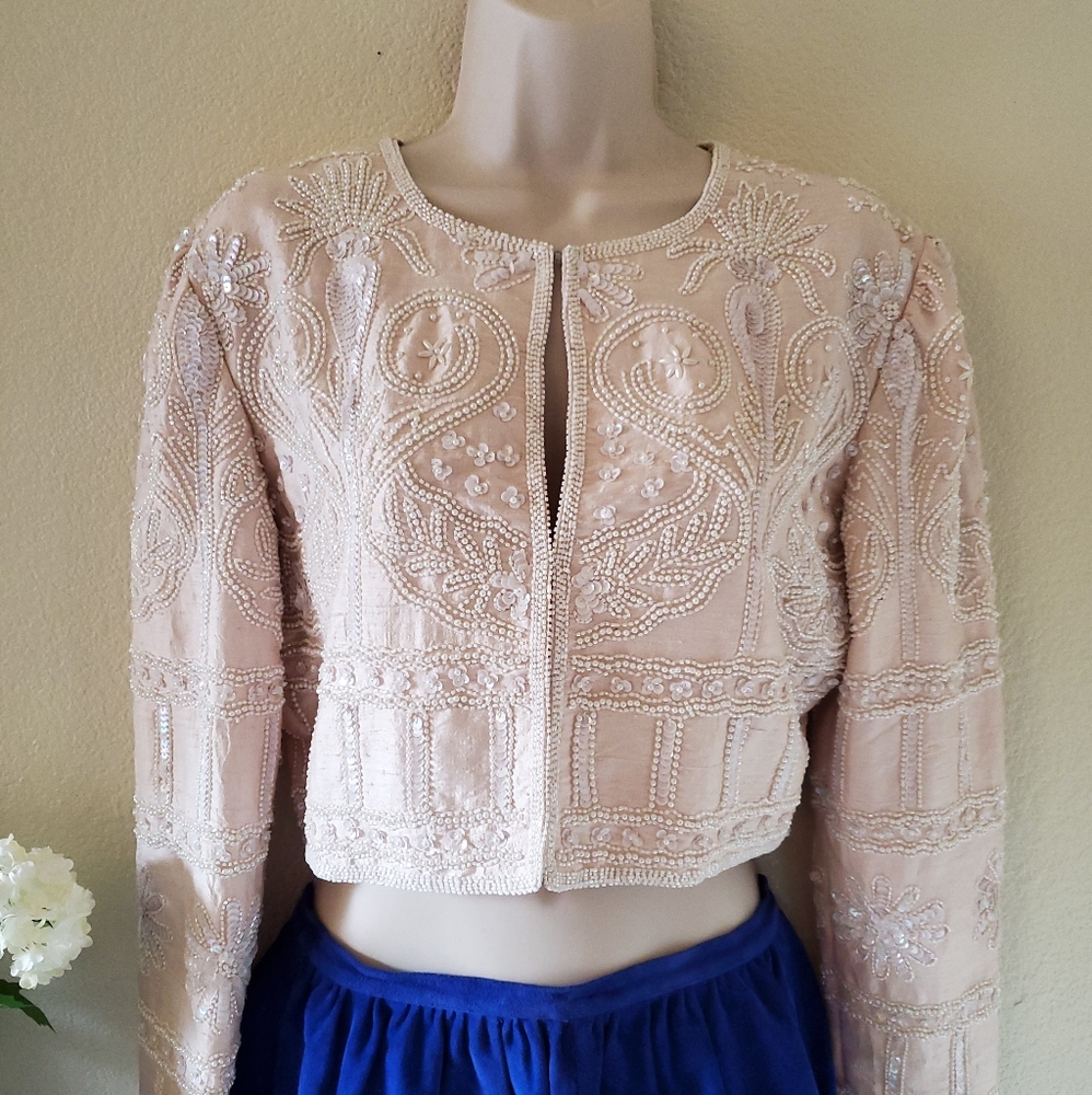RARE Vintage Laurence Kazar Silk and Beaded - PS
